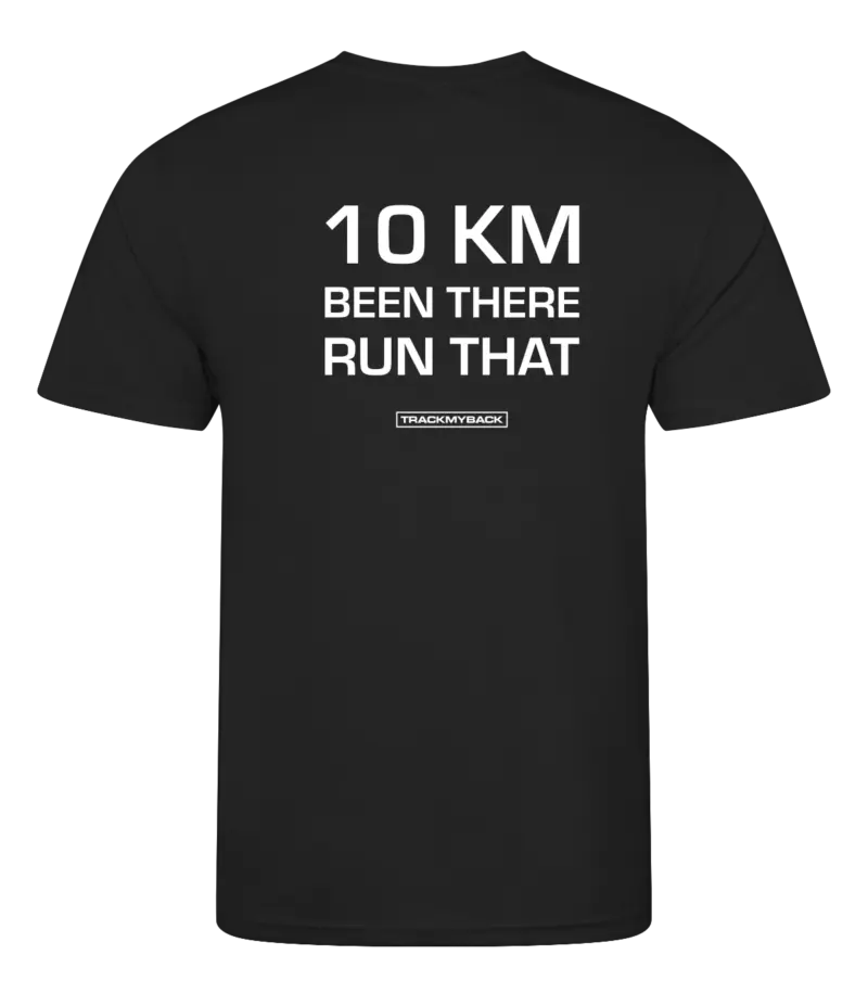 10KMBTRT-TMB001-JBLA-Back Zwart heren t-shirt met tekst: 10 kilometer been there run that