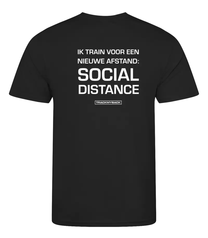 ITVENASD-TMB001-JBLA-Back Zwart heren t-shirt met tekst: Ik train voor een nieuwe afstand, social distance