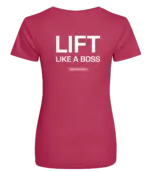 Pink dames t-shirt met tekst: Lift like a boss