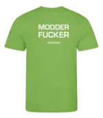 Lime heren t-shirt met tekst: Modder fucker