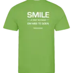 Lime heren t-shirt met tekst: Smile je hebt betaald om mee te doen