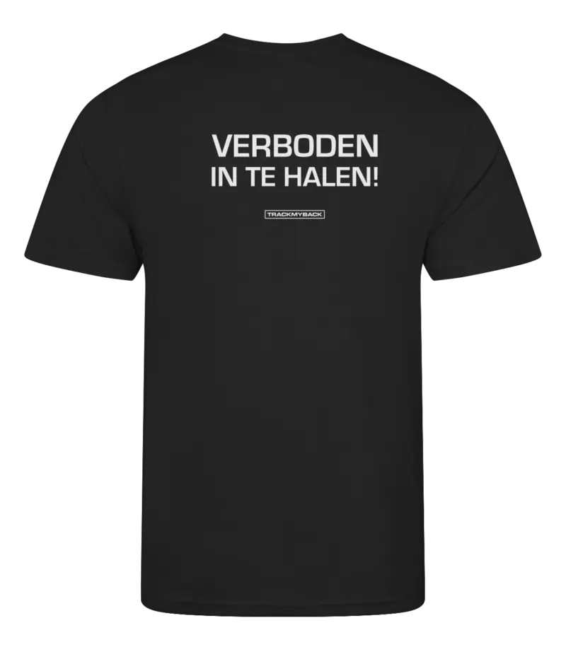 VITH-TMB001-JBLA-Back Zwart heren t-shirt met tekst: Verboden in te halen