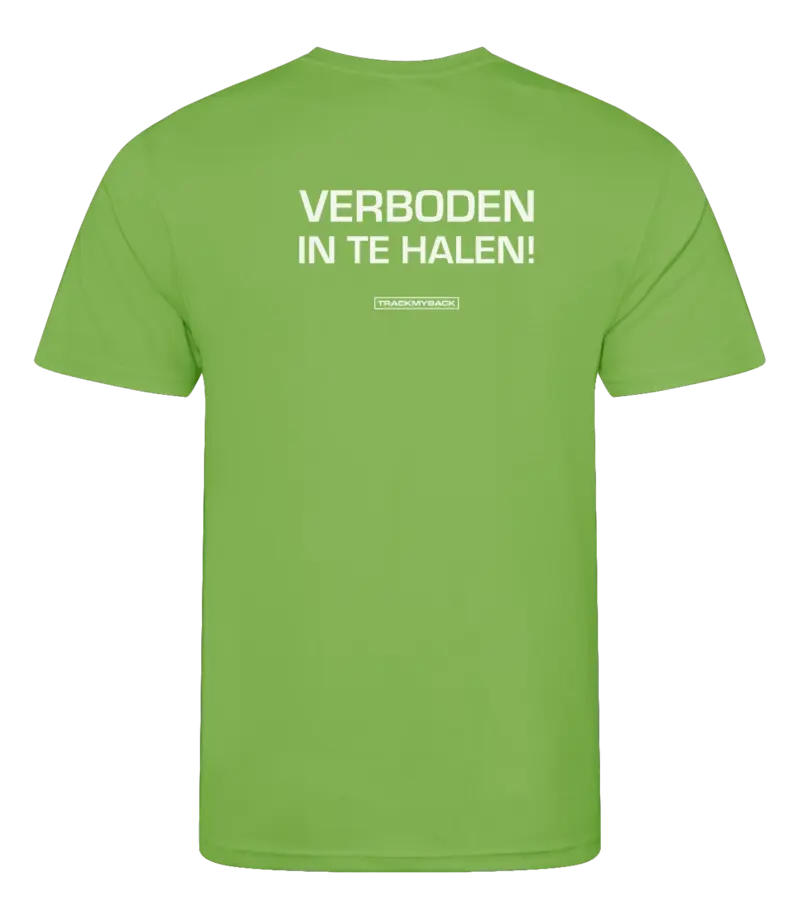 VITH-TMB001-LIME-Back Lime heren t-shirt met tekst: Verboden in te halen