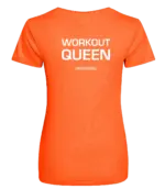 Oranje dames t-shirt met tekst: Workout Queen