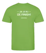 Lime heren t-shirt met tekst: Zie je bij de finish!
